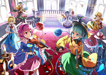 Anime, Touhou, Alice Margatroid, Elly (Touhou), Junko (Touhou), Koishi Komeiji, Rin Kaenbyou, Satori Komeiji, Tenshi Hinanawi HD wallpaper