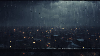 Rainy Cityscape, raindrops, rain, artistic, city, rainy city HD wallpaper