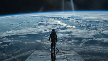 Universe, Surface, Glow, Planet, Atmosphere, Cosmonaut HD wallpaper