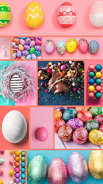 Easter Collage, spring, pink, egg, colorful HD phone wallpaper