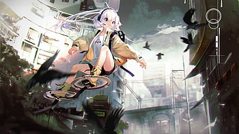 Uber Eats Anime Girl, anime-girl, anime, artist, artwork, digital-art, pixiv HD wallpaper