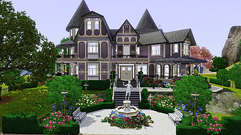 Mansion, 3D Graphics, Landscape Design HD wallpaper