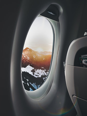 Mountains, Miscellanea, Miscellaneous, Overview, Review, Journey, Flight, Porthole, Airplane Window, Plane Window HD phone wallpaper