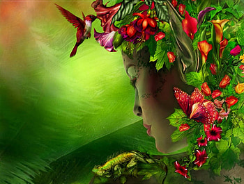 the flower hat, women, hat, beautyful, flower HD wallpaper