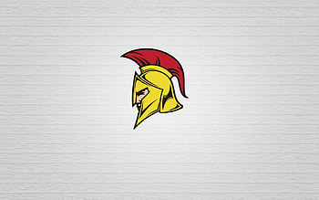 rome helmet head men armour red yellow white background minimalism greece greek this is sparta HD wallpaper