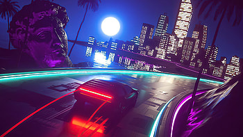 Outrun Ride , retrowave, artist, artwork, digital-art, outrun HD wallpaper
