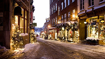 Quebec City, Christmas Village HD wallpaper