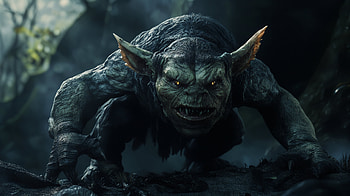 Goblin's Lair: A Fantasy Adventure, fantasy, goblin, monster, dark art HD wallpaper
