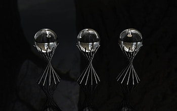 Reflection, 3D, Form, Glass, Ball, Metal HD wallpaper