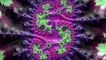 Trippy Psychedelic Fractal, green, purple, Abstract, fractal, abstract green, abstract purple HD wallpaper