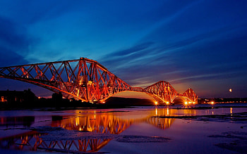 Cities, Sunset, Bridge, Evening, Scotland HD wallpaper