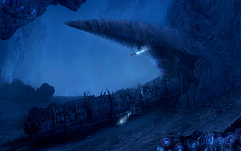Deep into the sea, deep, blue, sea, corals HD wallpaper