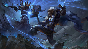 Hades Thor Lightning Blue Background Smite HD wallpaper