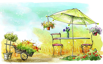 summer, art, drawing, cool, paintings, flowers HD wallpaper