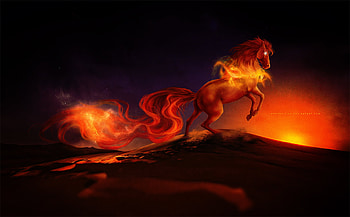 Horse Burning Digital Art, horse, artist, artwork, digital-art, deviantart HD wallpaper