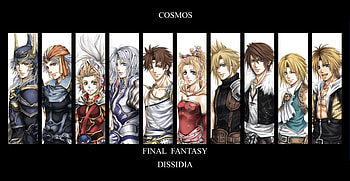 Warriors of Cosmos, squall, games, cecil harvey, black background, onion knight, warrior of light, tina branford, final fantasy dissidia, terra branford, terra, bartz klauser, cecil, cloud, squall leonheart, bartz, zidane, tidus, cloud strife, video games, firion, luneth, dissidia, zidane tribal HD wallpaper