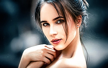 Brown Eyed, brown-eyed, lips, make-up, curl HD wallpaper