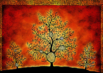 Without real name, beautiful, tree, red HD wallpaper