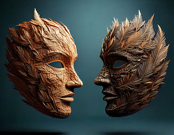 Masks, mask, Digital artwork, artistic, design, decor HD wallpaper