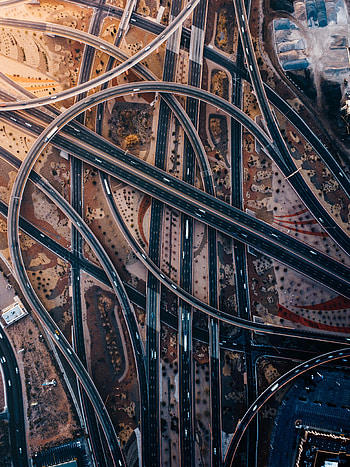Highway, bridge, aerial view HD phone wallpaper