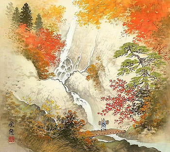 Koukei Kojima. Winter is coming, river, painting, art, koukei kojima, tree HD wallpaper