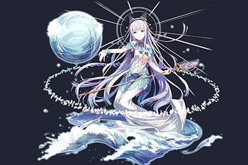 water control, anime, cute, wizard, girl, water HD wallpaper