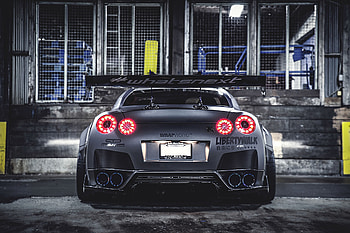 Nissan GTR Rear View, Liberty Walk Cars HD wallpaper