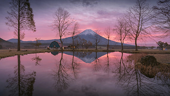 Fumotoppara campground, Mount Fuji HD wallpaper