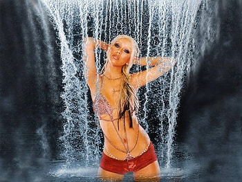 Christina Aguilera, sexy, under the water, model, female HD wallpaper
