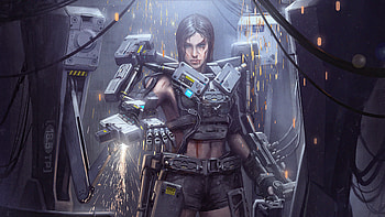 Girl Metal Cyborg Suit , cyborg, artist, artwork, digital-art, artstation HD wallpaper