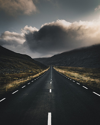 Nature, Clouds, Road, Turn, Markup HD phone wallpaper