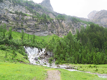 Waterfall, graphy, landscape, trees, nature, grass HD wallpaper