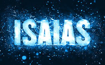 Happy Birtay Isaias, , blue neon lights, Isaias name, creative, Isaias Happy Birtay, Isaias Birtay, popular american male names, with Isaias name, Isaias HD wallpaper