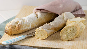 Crunchy baguette, Homemade baking, Versatile bread, Customizable toppings HD wallpaper