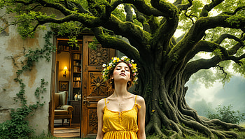 Enchanting Double Exposure: A Ultra of Nature and Serenity, double exposure, girl, nature, woman, tree HD wallpaper