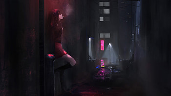 Anime Girl In Dark Alley, anime-girl, anime, artist, artwork, digital-art, artstation HD wallpaper
