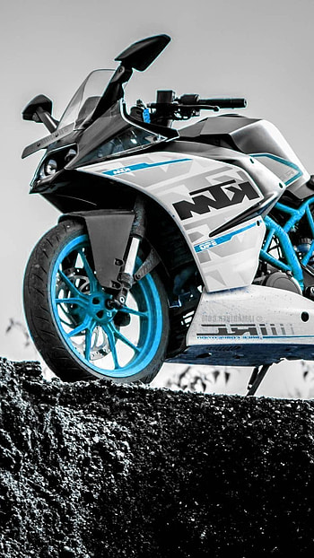 Ktm Bike, Blue And White, Bike Color HD phone wallpaper