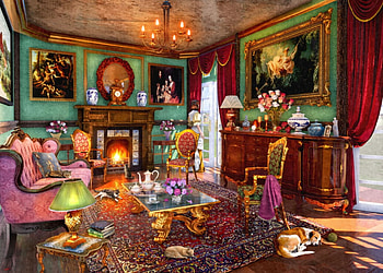 The living room, painting, art, pictura, dominic davison, living room, stuff, interior HD wallpaper