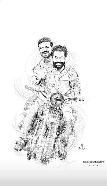 RRR Sketch, drawing, riseroarrevolt HD phone wallpaper