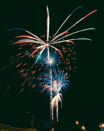 Holidays, Sky, Salute, Multicolored, Motley, Holiday HD phone wallpaper