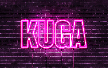 Happy Birtay Kuga, , pink neon lights, Kuga name, creative, Kuga Happy Birtay, Kuga Birtay, popular japanese female names, with Kuga name, Kuga HD wallpaper