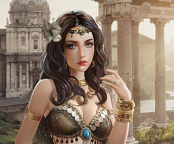 Fantasy girl, jewel, frumusete, fantasy, kailin hu, girl, gipsy HD wallpaper