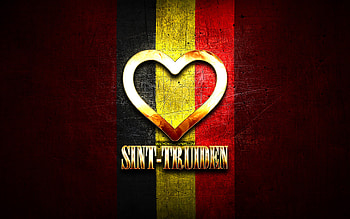 I Love Sint-Truiden, belgian cities, golden inscription, Day of Sint-Truiden, Belgium, golden heart, Sint-Truiden with flag, Sint-Truiden, Cities of Belgium, favorite cities, Love Sint-Truiden HD wallpaper