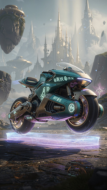 Aether Rider — Neon Hoverbike HD phone wallpaper