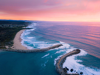 Nature, Sunset, View From Above, Coast, Ocean, Bay HD wallpaper