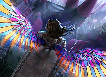 Angel Colorful Wings , angel, wings, colorful, artist, artwork, digital-art, deviantart HD wallpaper