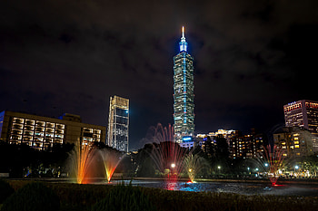 Cities, Night City, City Lights, Backlight, Illumination, Tower, Taiwan, Taipei HD wallpaper