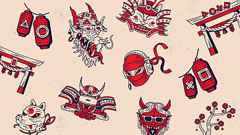 Playsation Japanese Style, pattern, video game, PlayStation HD wallpaper