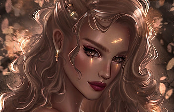 Girl, Earing, Curly hair, Face, Shining eyes, Blonde, Earring HD wallpaper