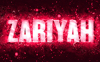 Happy Birtay Zariyah, , pink neon lights, Zariyah name, creative, Zariyah Happy Birtay, Zariyah Birtay, popular american female names, with Zariyah name, Zariyah HD wallpaper